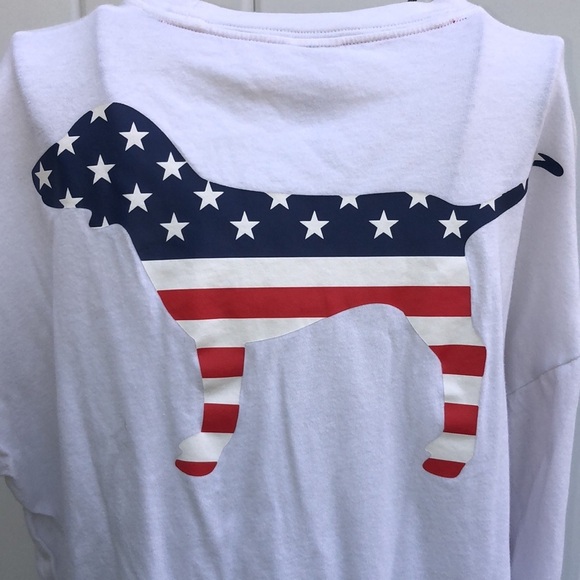 PINK Victoria’s Secret American flag red white and blue dog shirt size s…​ - Picture 3 of 10